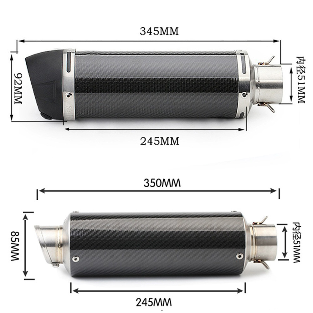 Motorcycle carbon fiber modified exhaust pipe Huanglong 600/ZX6R/Ninja400/Chunfeng/Kaiyue 321rr