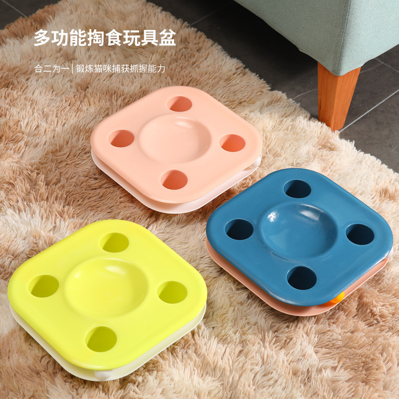 Cruz-frontera gato tazón anti-knock perro tazón multi-funcional snack tazón educativo perro juguete húmedo y seco separación mascota comida tazón