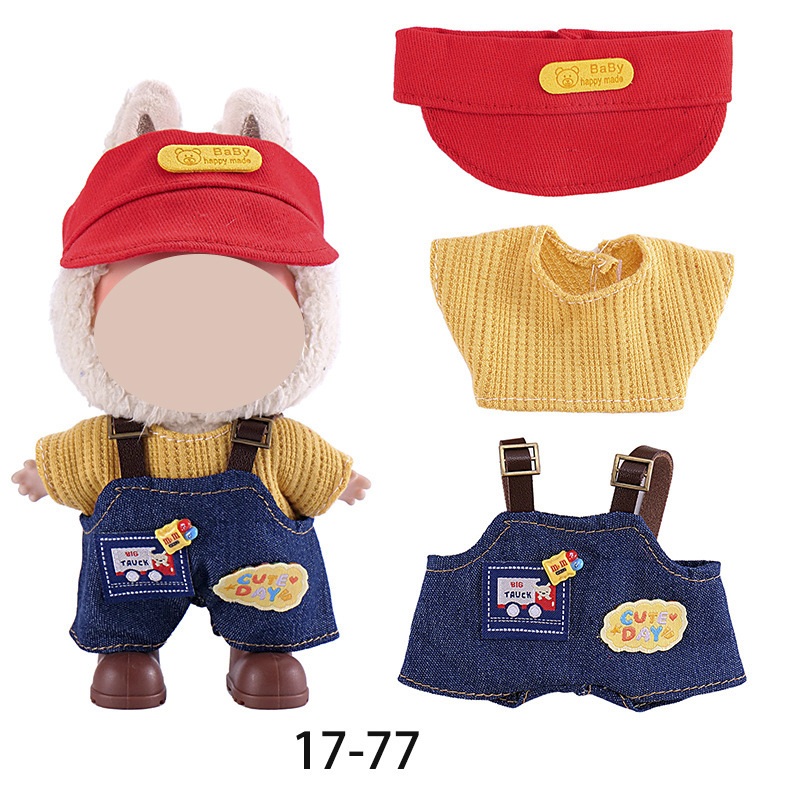 衣類のみ 1、2、3 世代のラブ服ペンダント、座れないベビー服、8 チェック柄オーバーオール セット|undefined