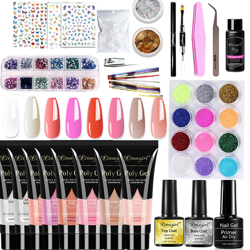 Limegirl crystal extension glue suit nail art suit tool mouse lamp nail brush set