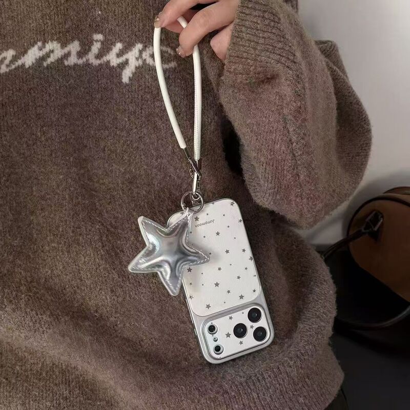 Simple Star Pendant Suitable for Iphone17Promax Phone Case 16/15/14/13 Leather Texture 12 Premium 11