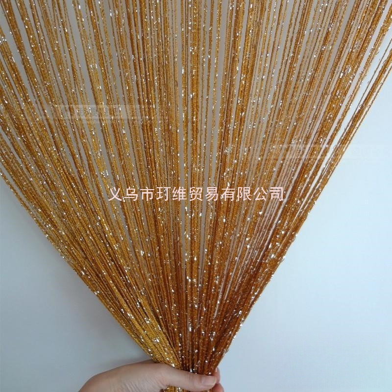 Living Room Partition Gold Thread Curtain Wedding Encryption Tassel Door Curtain Hanging Curtain Non-Tangle Background Decorative Curtain Dinhwei