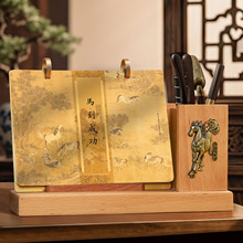 台历2026年实木可拆卸笔筒马年商务木质日历礼盒送客户伴手礼定制