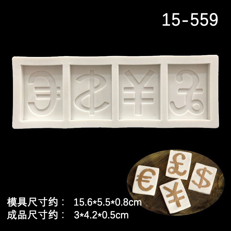 3 dólar logo símbolo dinero Moneda de Oro forma fondant cake decoración molde silicona chocolate suave cerámica arcilla