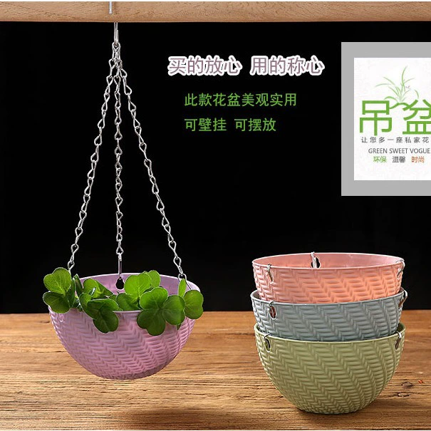Домашняя имитация ротанга, дышащая маленькая подвесная раковина pothos, сочная подвесная раковина, мини-сканканский домашний набор, раковина, железная цепочка, подвесная раковина