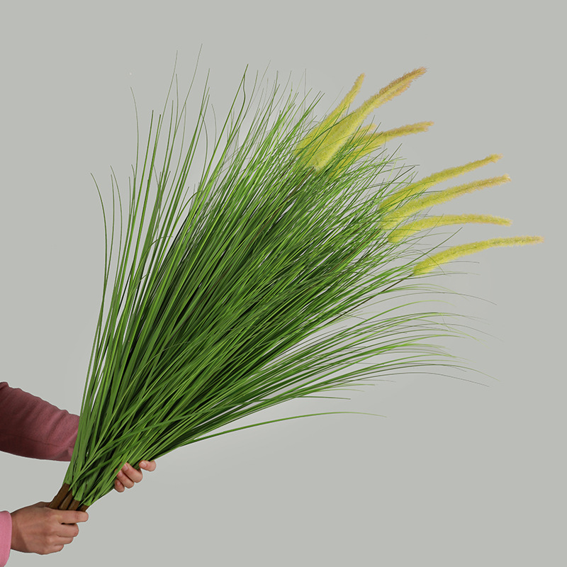 Nordic home decoration simulated green onion cattail shopping mall window layout simulated artificial flower single foxtail