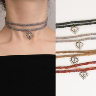 �ﶬ������ɫϵë�q�p��choker����ʮ�ּ��Ȧ����Ů�͹��i���