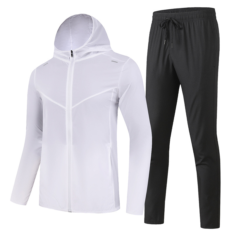 Traje deportivo de carrera de verano Chaqueta de secado rápido para hombres Nuevo entrenamiento de carrera matutina Montar ropa de protección solar Montañismo ropa transpirable image 9