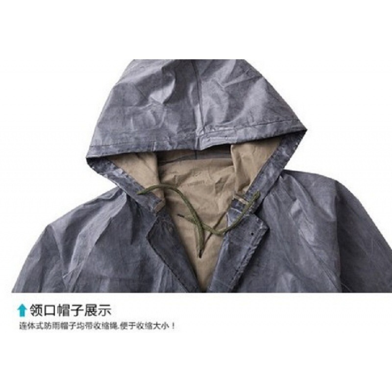 Type 87 Military-Style Long Vintage Trench Coat Raincoat Rubber Canvas Flood Prevention and Disaster Relief Thickened Rainwear