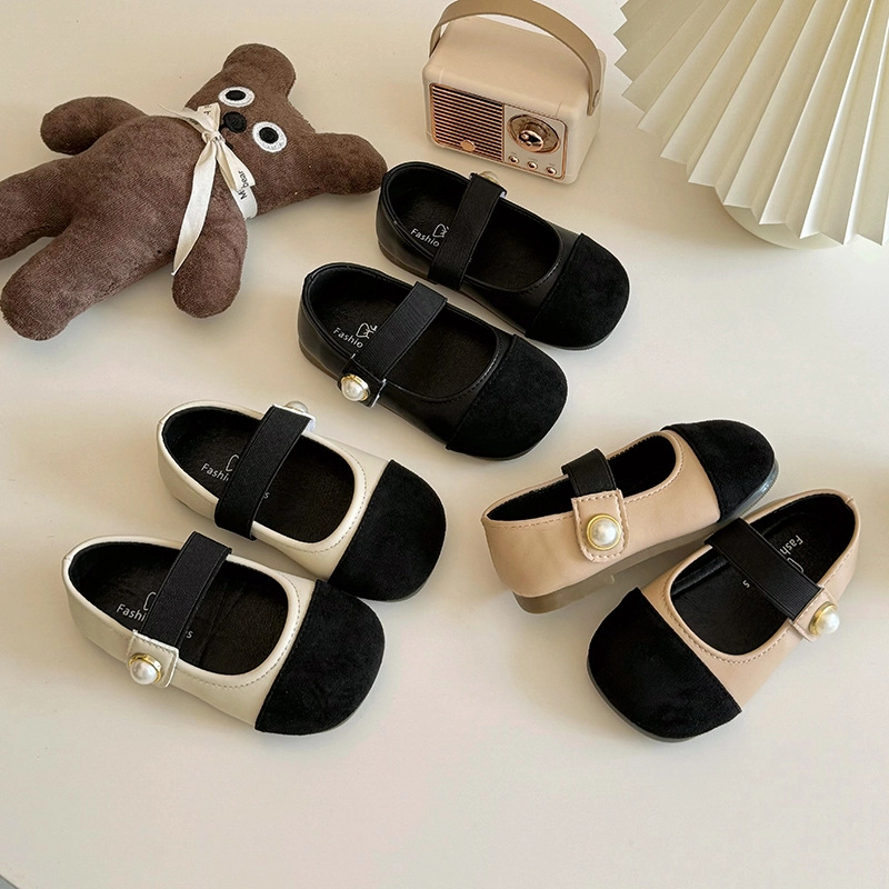 Children's Shoes 2025 Spring & Fall New Style Girls' Small Fragrant Style Versatile Leather Shoes Baby Flats Girls Fashion Princess Shoes