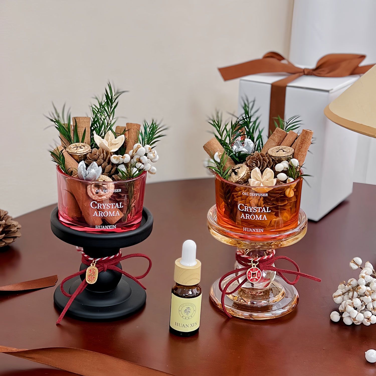 干送DIY生日礼物森系花摆件内家用无火香薰肉桂无火香薰卧室生财