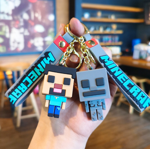 Large Minecraft Keychain Doll Car Accessories Keychain Doll Silicone Gift Pendant Pendant Wholesale