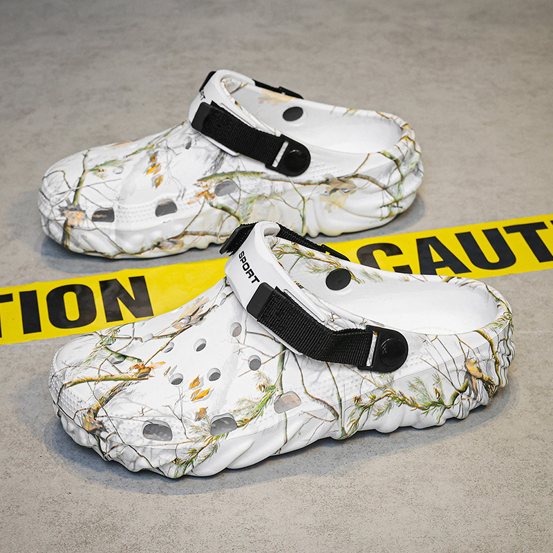 2024 zapatos de fondo grueso para hombres de verano nuevos zapatos de playa para usar sandalias zapatillas de bolsillo