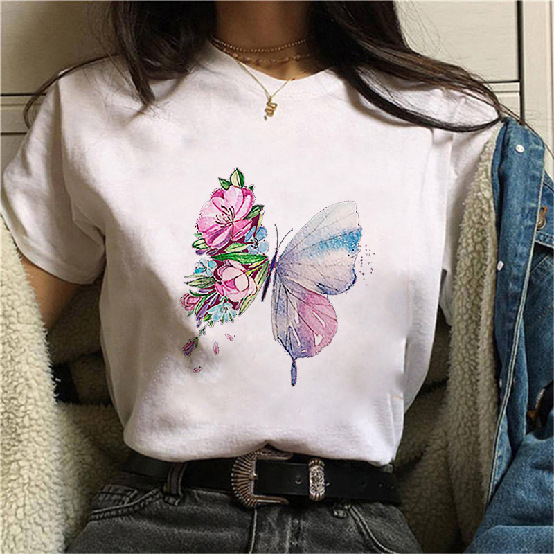 wish Explosions ebay New European and American Cross-border Explosions Foreign Trade Butterfly Dragonfly Printed T-Shirt shopee AliExpress wish Explosions ebay New European and American Cross-border Explosions Foreign Trade Butterfly Dragonfly Printed T-Shirt shopee AliExpress