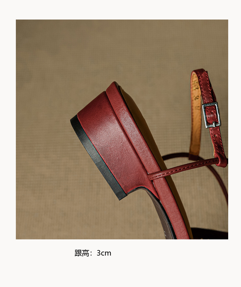 Sandal nữ Mary Jane quai chéo hở gót, gót thô 3 cm, mũi tròn bít — đen chi tiết 23