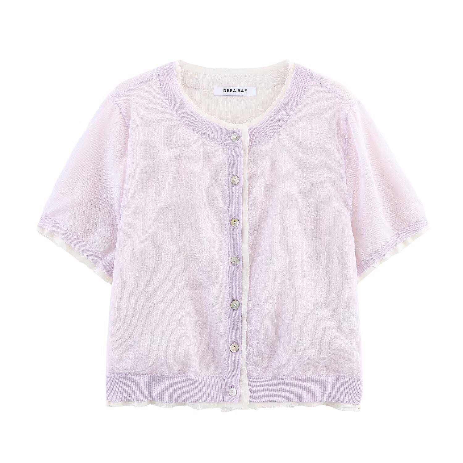 PB&ZA女装2025年夏季新款小香风亚麻混纺双层针织短袖外套2142071