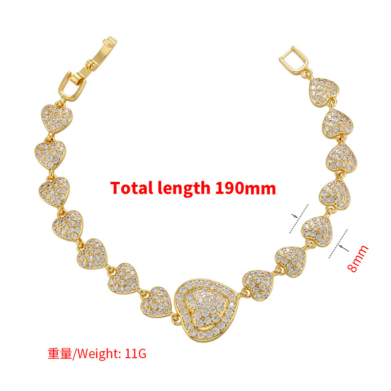 Micro-set Zircon Full Diamond Bracelet Butterfly Wheat Ear Geometric Pattern Copper Bracelet display picture 9