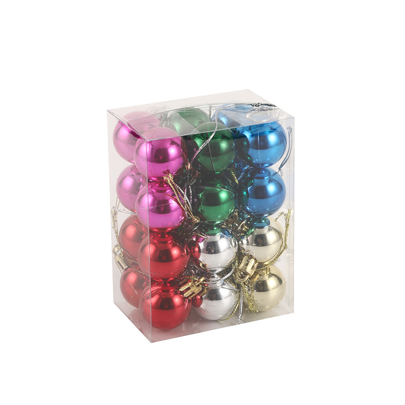 Bola de Navidad traje redondo barril caja cuadrada pintada 3cm4cm6cm decoración navideña bola colgante de Navidad bola decoración Navidad