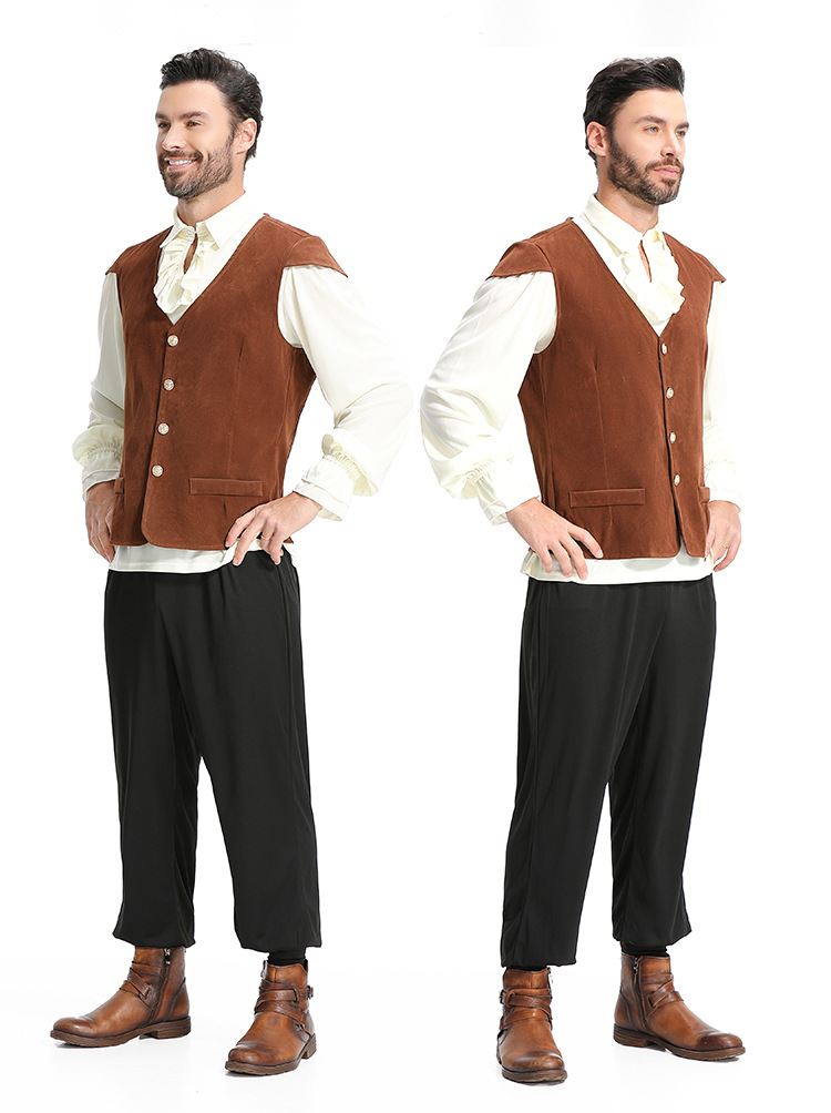 Halloween Renaissance Victorian Ruffle Medieval Pirate Knight Set_voghion.com