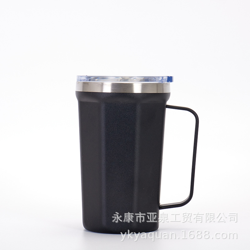 Taza de mango de vacío de doble capa transfronteriza Taza de aislamiento de coche portátil taza de café de mantenimiento en frío taza de oficina personalizada