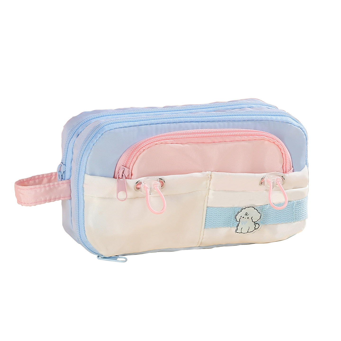 Bolsa de bolígrafo de gran capacidad de color, bolsas de papelería de almacenamiento multicapa multifuncional de alto valor visual