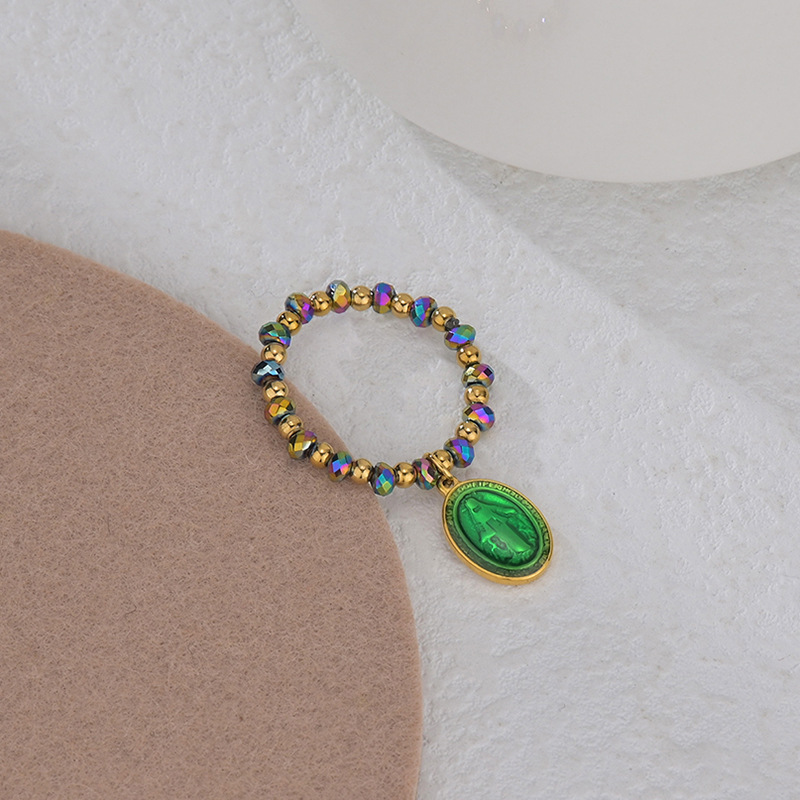 simple new daisy elastic heart titanium steel pendant ring