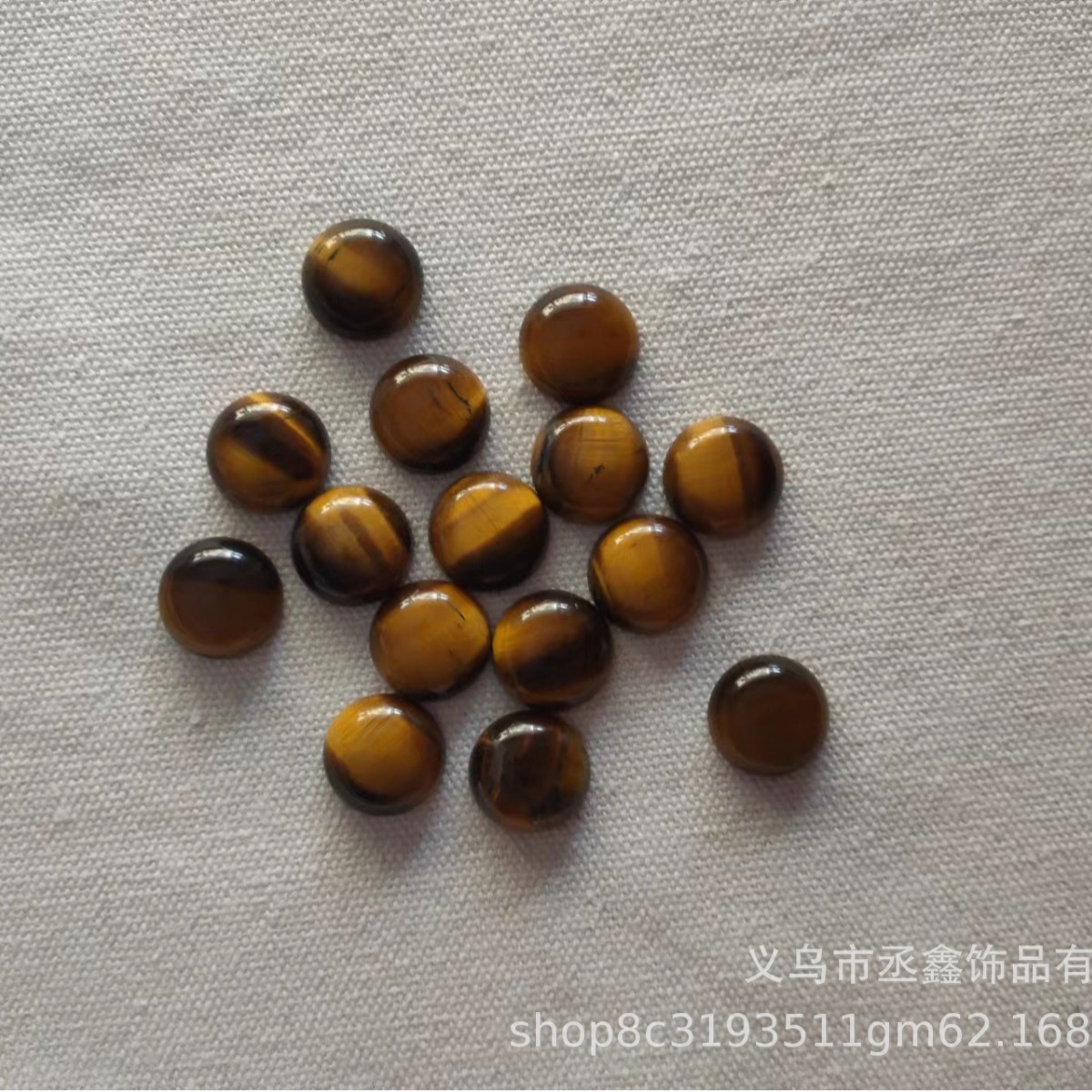 Factory Direct natural Tiger Eye Stone flat round ring surface stand diy inlaid ring stud earrings jewelry accessories wholesale