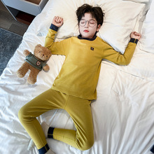 男童冬季保暖内衣套装德绒秋衣秋裤中大童装男孩冬装家居服两件套