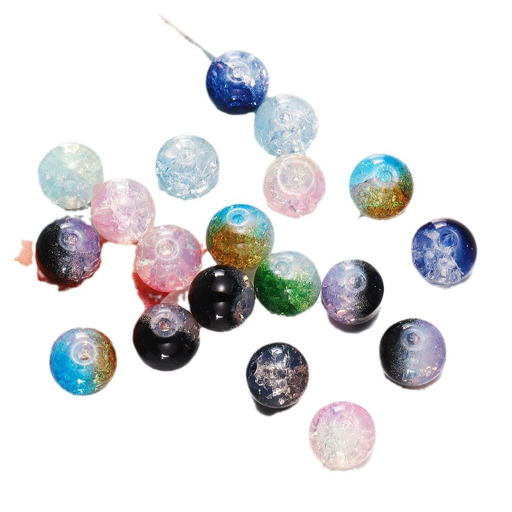 Beaded bracelet handmade round glass beads 10 mm, 1.8 mm hole, DIY 20 or 50 pcs