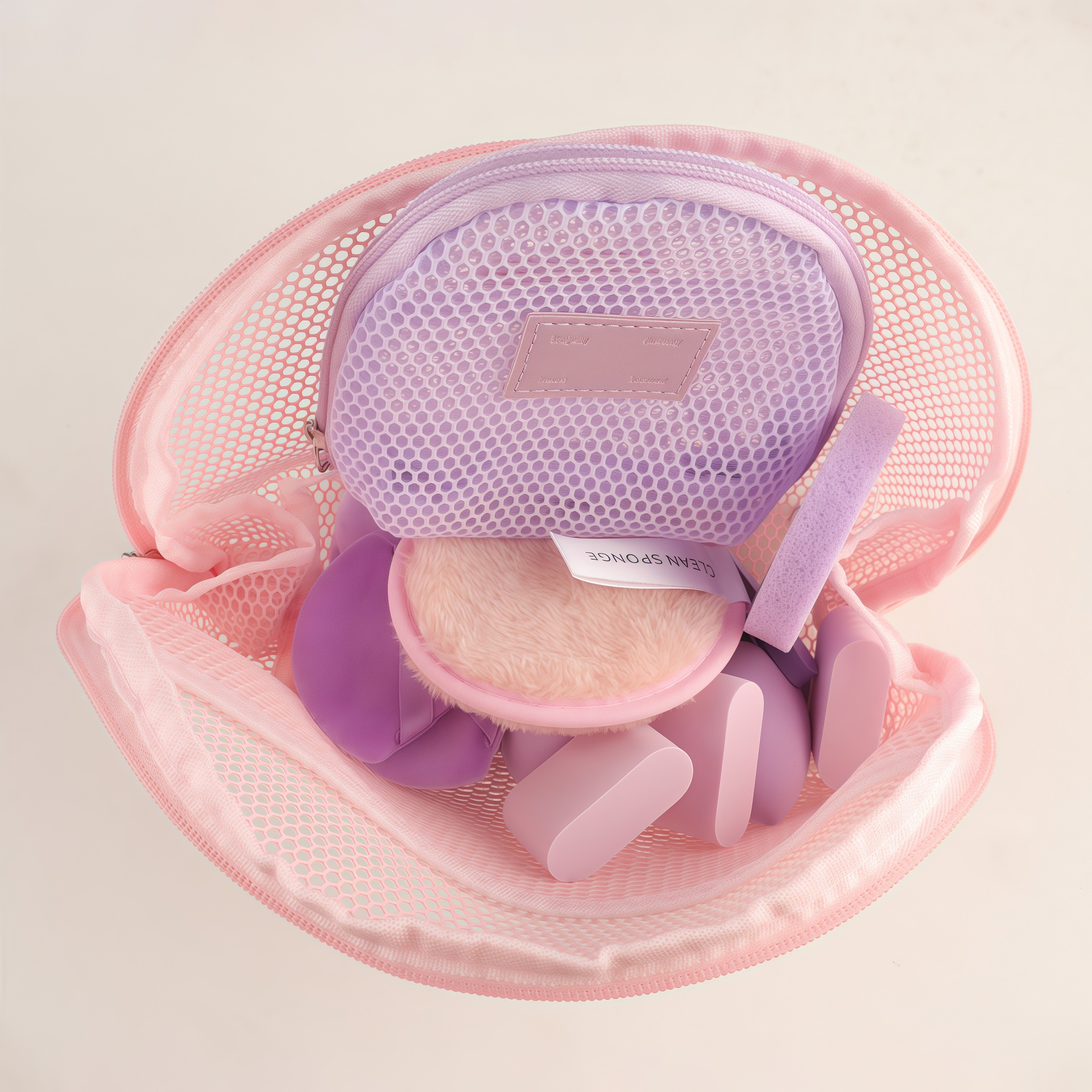 28 nuevos productos transfronterizos, dos bolsas de cosméticos de malla, brocha de maquillaje, maquillaje antes y después del maquillaje, combinación de herramientas de maquillaje