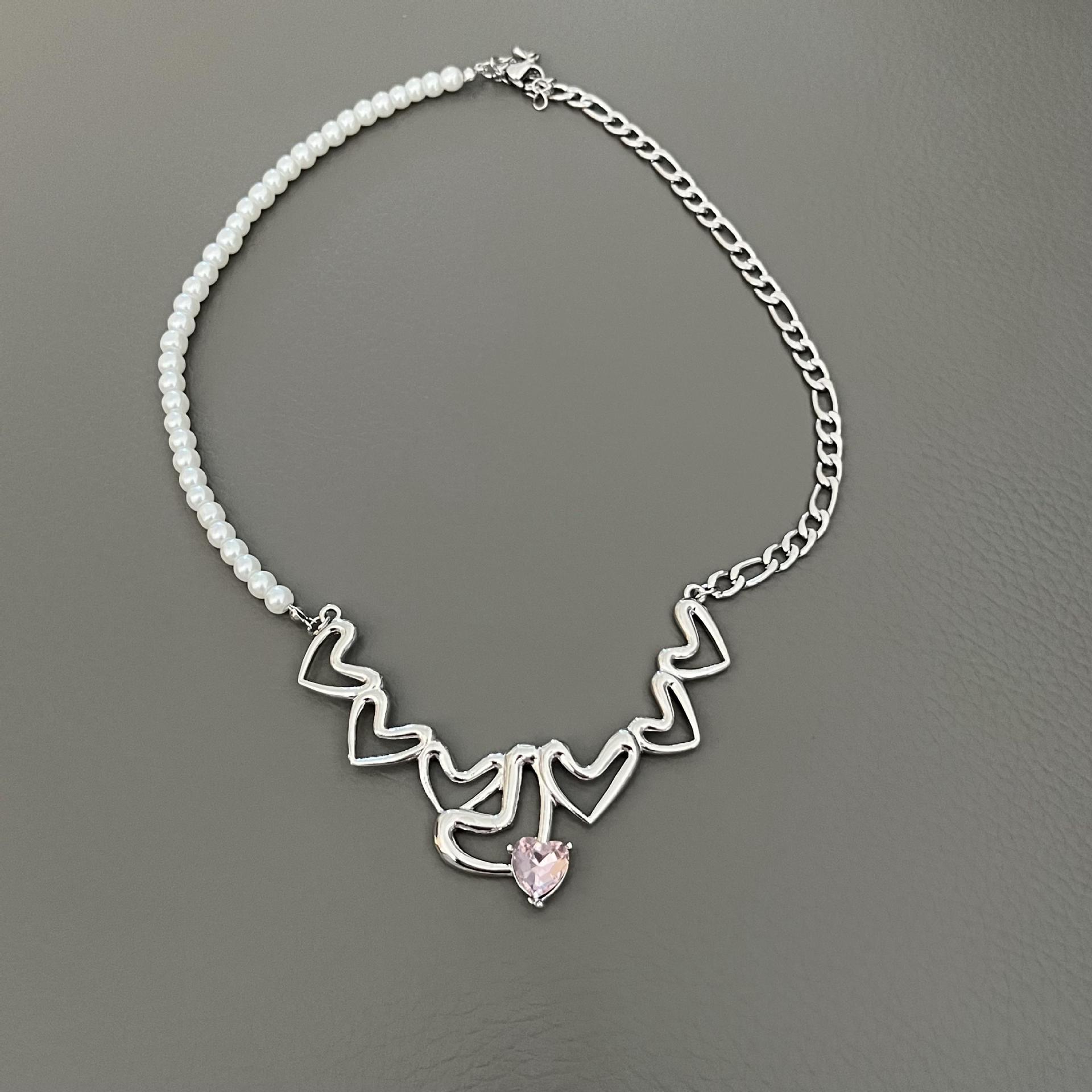 Fashion Heart Shape Alloy Inlay Rhinestones Womenu0027S Pendant Necklace