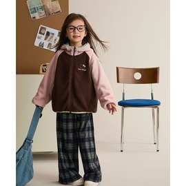 女童外套新款儿童休闲时髦两面穿夹克女孩秋冬摇粒绒保暖连帽外衣