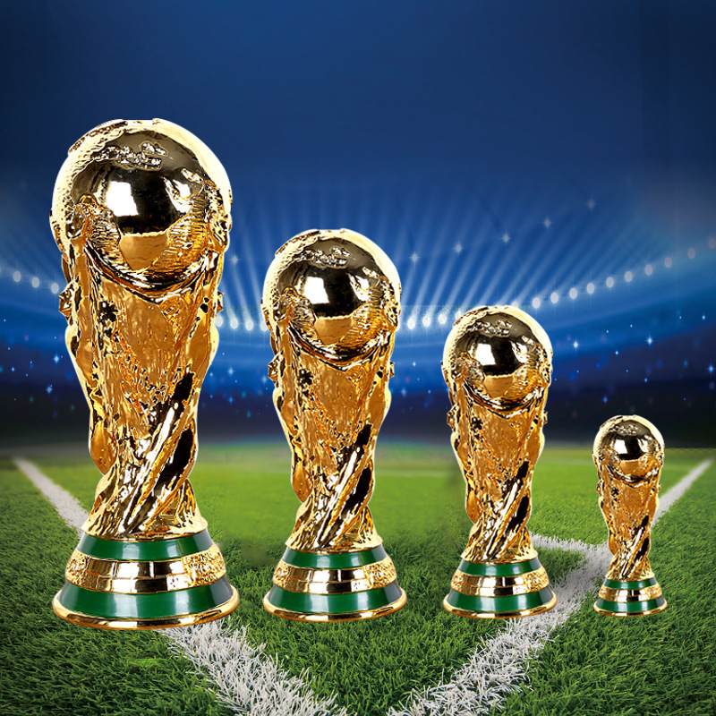 In-Stock 2026 World Cup Trophy Model Football Game Fan Souvenir Qatar Electroplated Trophy Customization