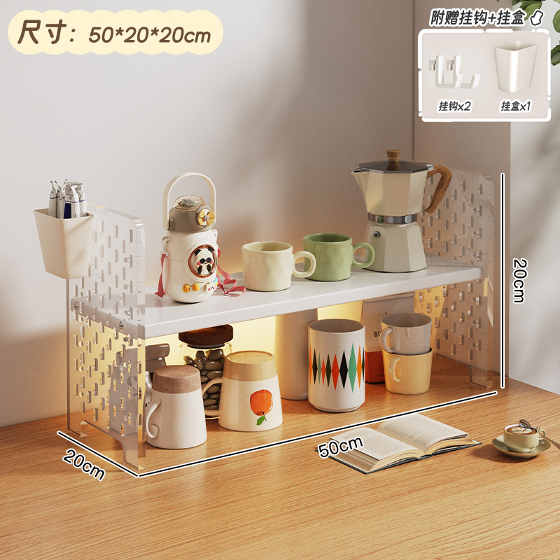 Taza de mesa almacenamiento estante acrílico taza de agua estante de té estante de mesa sala de té esquina de café estante de exhibición