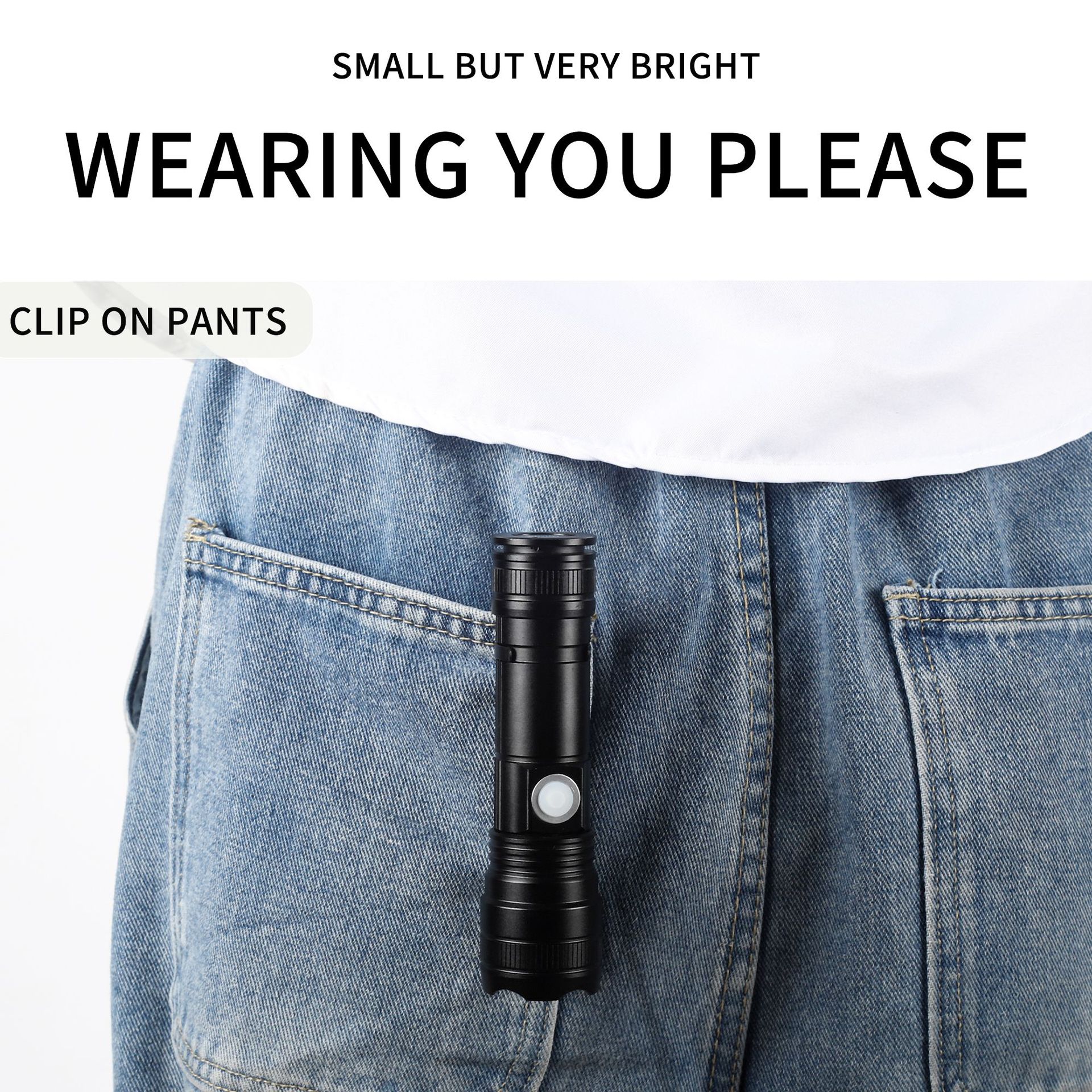 Nueva linterna de luz transfronteriza Tipo-C recargable telescópica zoom magnético lámpara de trabajo portable mini lámpara portátil