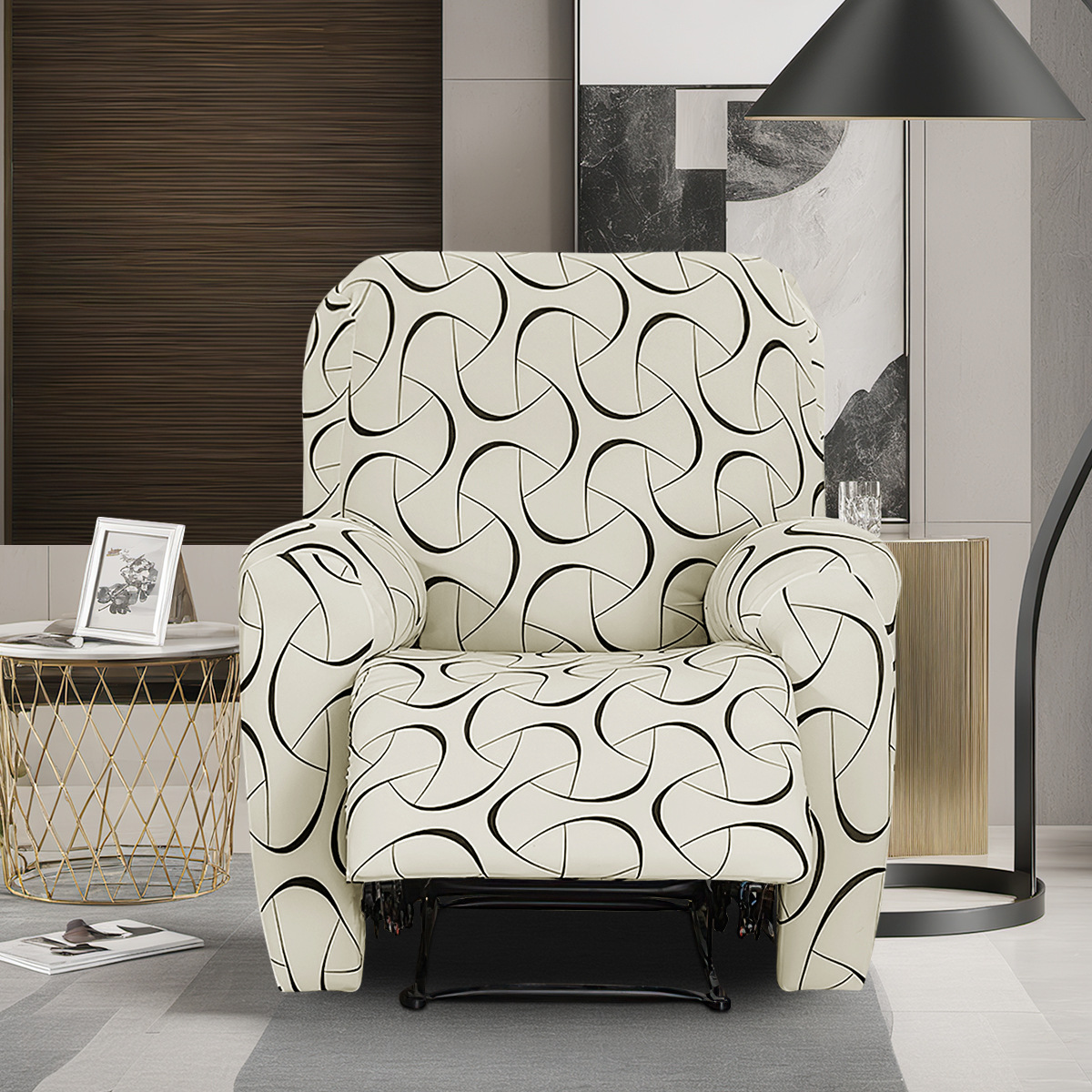 Cross-border nuevo elástico impresión de seda de leche Chivas sofá cubierta de sillón eléctrico Chivas sofá cubierta de una sola persona