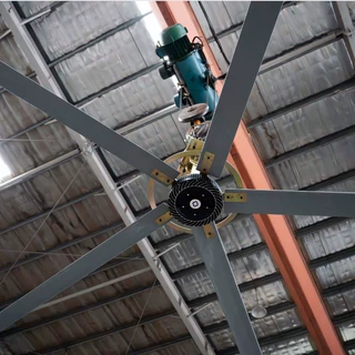 永磁工业大吊扇7.3米厂房散热降温吊顶工业变频风扇车间工业用扇