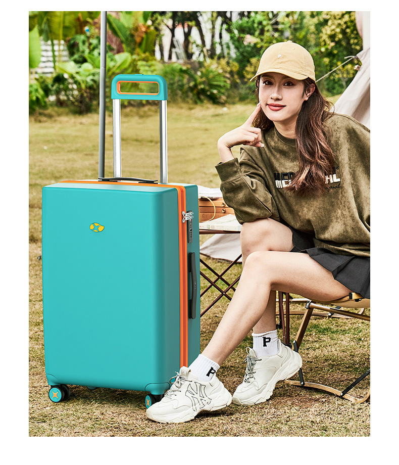 Vali nhựa PC chống rơi vỡ 20 inch bánh xe đa hướng khóa số du lịch — đen chi tiết 32