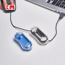 KM 584透明数据线收纳盒鼠标绕线器卷线器贴壁式理线器耳机线收纳