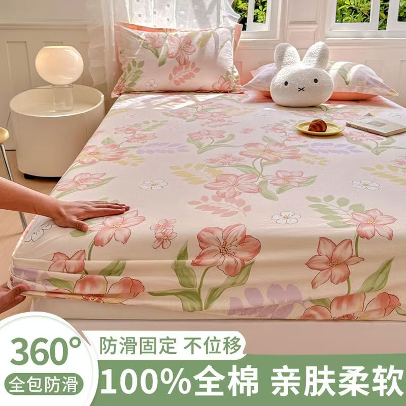 All Cotton Sanding A Pure Cotton Bed Hat for Mother and Child Simmons Mattress Single-piece Bedspread Protective Cover Mattress Cover Dust Cover