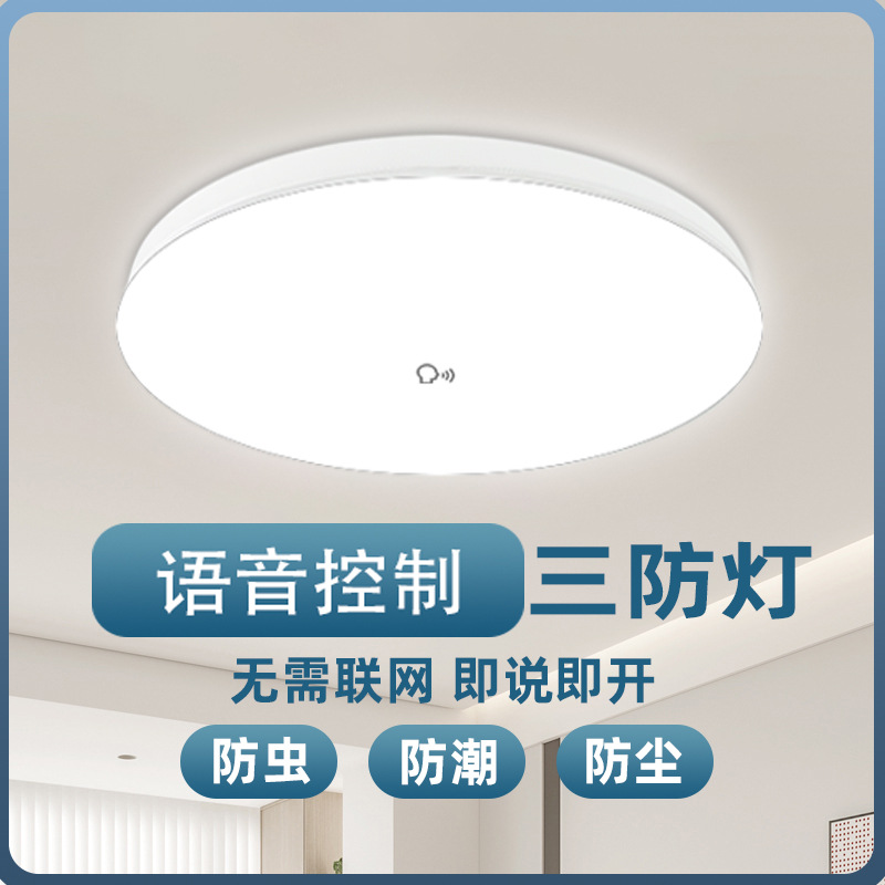 雷达人体感应吸顶灯人走灯灭过道走廊三防灯声光控面板灯智能超亮