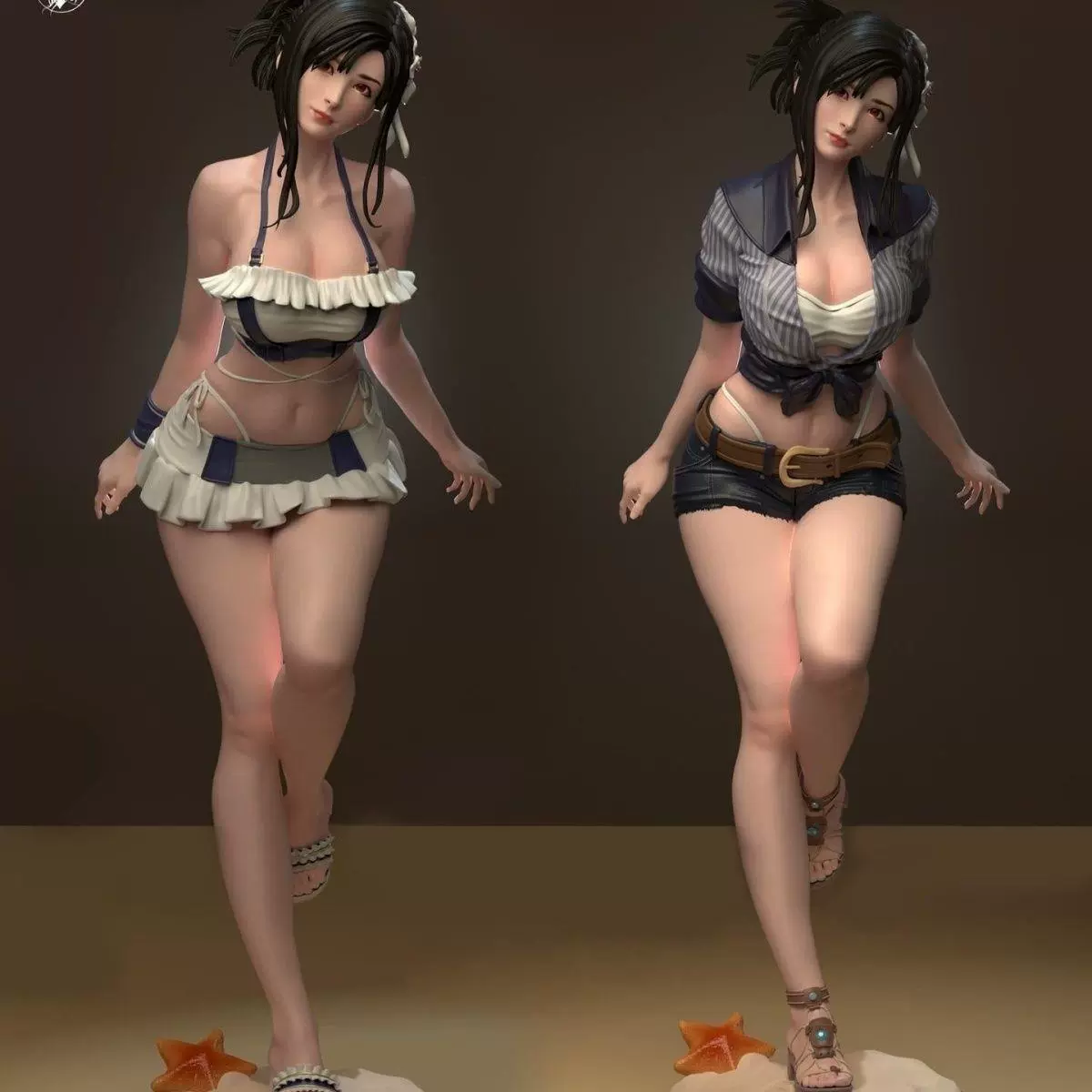 Аксессуары для фигурок Final Fantasy, белая пленка Tifa Lockhart GK, открытая фигурка пляжного купальника.