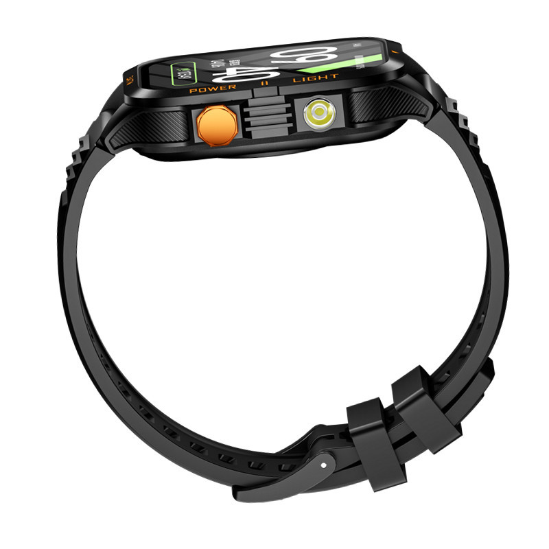 Smartwatch KT89 con ampio schermo da 1,96 pollici, chiamate Bluetooth, torcia a LED, orologio sportivo per attività all'aperto, unisex, stile business, lusso/sportivo._voghion.com