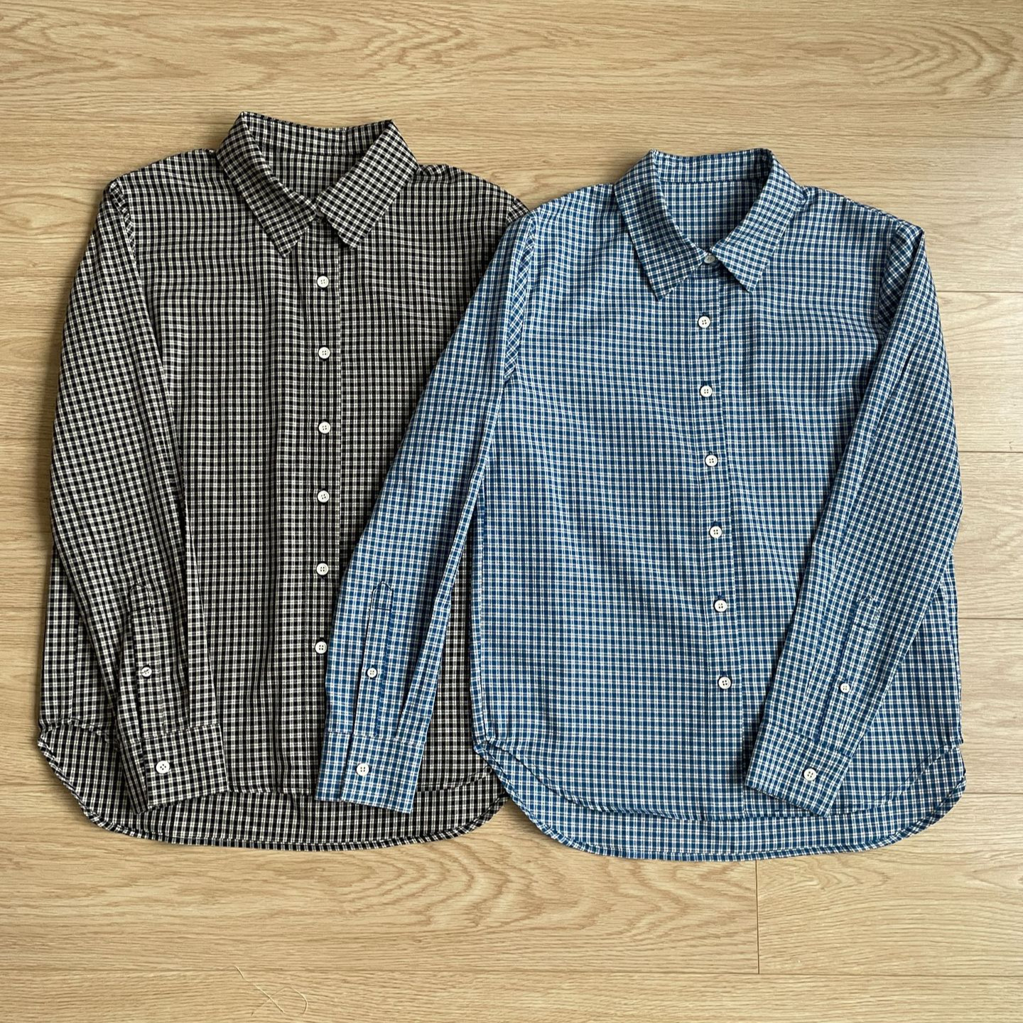 14801！正元料子 I/C进口色织高支纯棉 定染小格纹长袖衬衫女上衣