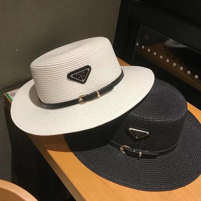 Same item Flat Straw hat Spring and summer Large canopies Visor England fashion Topper Chaopai Inverted triangle Hat