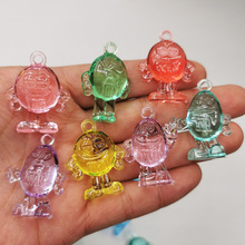 卡通新款M豆公仔水晶挂件可爱马卡龙七彩色透明儿童玩具批发