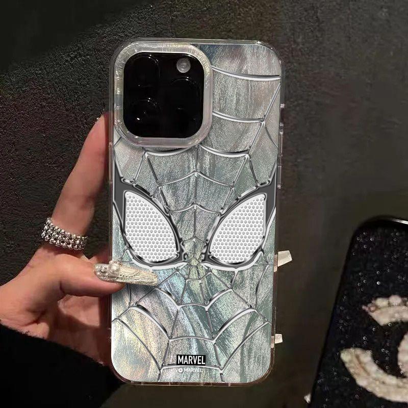 Silverline Spiderman para Apple 16promax dibujos animados iPhone 15plus nuevo caso de teléfono 14pro alto image 3
