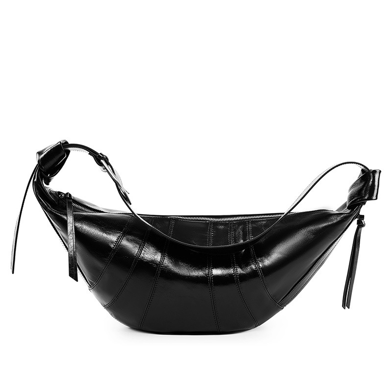2025 New Croissant Bag Large Genuine Leather Versatile Women's Handbag Large Capacity Shoulder Crossbody Dumpling Bag - Thumbnail 6