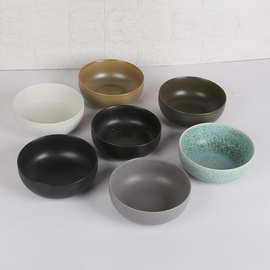 日式陶瓷INS风窑变复古家用碗 汤碗沙拉碗菜组合Ceramic Bowl Set