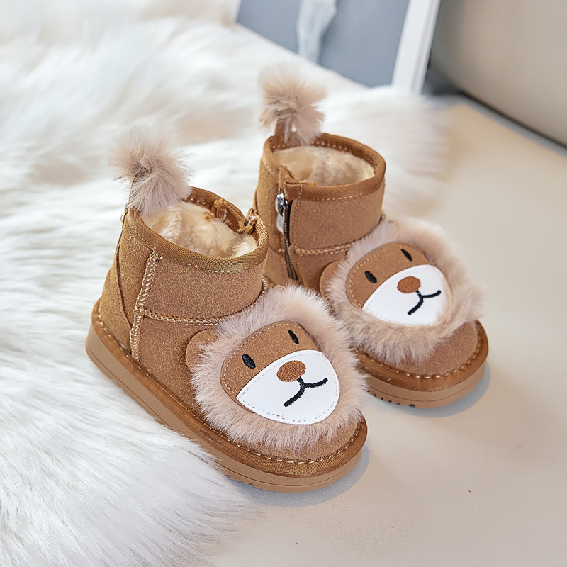 Cartoon winter children's keep warm low boots girl's for boys